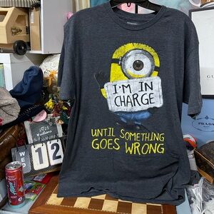 Minions T-Shirt Size Large Charge Until Something Goes Wrong Despicable Me 2